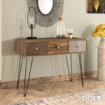Console Boho in walnut color 100x50,5x74,5cm - Слика 2