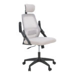 Office chair Peja fabric mesh grey-beige and black frame 58x60x107-117cm - Слика 3