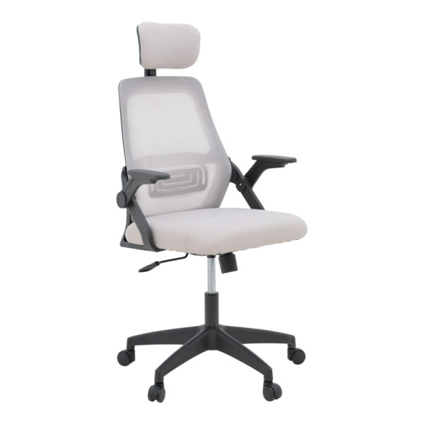 Office chair Peja fabric mesh grey-beige and black frame 58x60x107-117cm