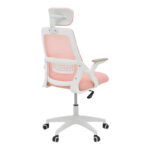 Office chair Peja fabric mesh pink-frame white 58x60x107-117cm - Слика 2
