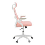 Office chair Peja fabric mesh pink-frame white 58x60x107-117cm - Слика 3