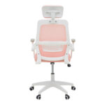 Office chair Peja fabric mesh pink-frame white 58x60x107-117cm - Слика 5
