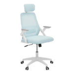 Office chair Peja fabric mesh light blue-frame white 58x60x107-117cm
