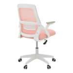 Office chair Reji fabric mesh pink-frame white 58x60x89-99cm - Image 2
