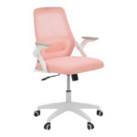 Office chair Reji fabric mesh pink-frame white 58x60x89-99cm
