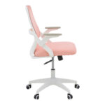 Office chair Reji fabric mesh pink-frame white 58x60x89-99cm - Image 3