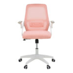Office chair Reji fabric mesh pink-frame white 58x60x89-99cm - Image 4