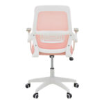 Office chair Reji fabric mesh pink-frame white 58x60x89-99cm - Image 5