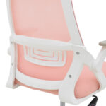 Office chair Reji fabric mesh pink-frame white 58x60x89-99cm - Image 6