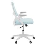 Office chair Reji fabric mesh light blue -frame white 58x60x89-99cm - Image 3