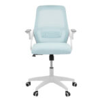 Office chair Reji fabric mesh light blue -frame white 58x60x89-99cm - Image 4