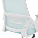 Office chair Reji fabric mesh light blue -frame white 58x60x89-99cm - Image 5