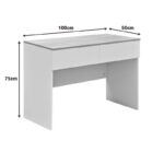 Study desk Beleton with drawers mdf in oak-white color 100x50x75cm - Слика 3