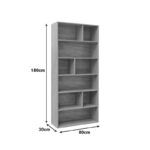 Bookcase Evergin with drawers mdf in oak color 80x30x180cm - Image 3