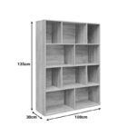 Bookcase Evergin with drawers mdf in oak color 100x30x135cm - Image 3