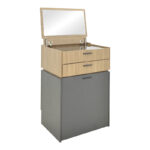 Dressing table Sonlen in dark grey-sonoma color 60x45x130cm - Image 2