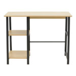 Study desk Ferje with shelves mdf in natural-black color 100x48x75cm - Слика 2