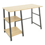 Study desk Ferje with shelves mdf in natural-black color 100x48x75cm - Слика 3