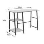 Study desk Ferje with shelves mdf in natural-white color 100x48x75cm - Image 6
