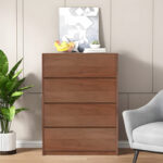 Kuanger mdf chest of drawers in a walnut color 80x40x80cm - Image 3