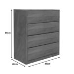 Kuanger mdf chest of drawers in a walnut color 80x40x80cm - Image 4