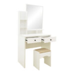 Dressing table Cenzo in white and grey-beige color 80x40x155cm - Слика 2