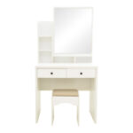 Dressing table Cenzo in white and grey-beige color 80x40x155cm - Слика 3