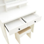 Dressing table Cenzo in white and grey-beige color 80x40x155cm - Слика 6