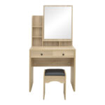Dressing table Cenzo in natural and black color 80x40x155cm - Слика 3