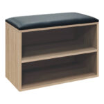 Shoe cabinet stool Kiana 4 pairs in natural color 60x32x44cm