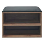 Shoe cabinet stool Kiana 4 pairs in walnut color 60x32x44cm - Слика 2