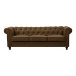 3-seater sofa Chesterfield type antique brown pu 203x84x67cm