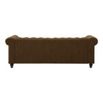 3-seater sofa Chesterfield type antique brown pu 203x84x67cm - Image 4