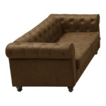 Chesterfield type 2-seater sofa antique brown pu 160x84x67cm - Слика 3