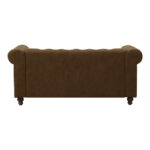 Chesterfield type 2-seater sofa antique brown pu 160x84x67cm - Слика 4