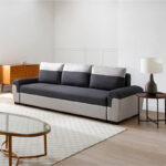 Gaby three-seater sofa bed fabric with storage space in anthracite-gray shade 260x88x88cm - Слика 2