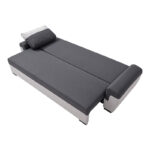 Gaby three-seater sofa bed fabric with storage space in anthracite-gray shade 260x88x88cm - Слика 5