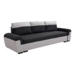 Gaby three-seater sofa bed fabric with storage space in black-gray shade 260x88x88cm