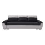 Gaby three-seater sofa bed fabric with storage space in black-gray shade 260x88x88cm - Image 3