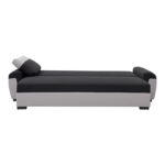 Gaby three-seater sofa bed fabric with storage space in black-gray shade 260x88x88cm - Image 4