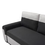 Gaby three-seater sofa bed fabric with storage space in black-gray shade 260x88x88cm - Image 6