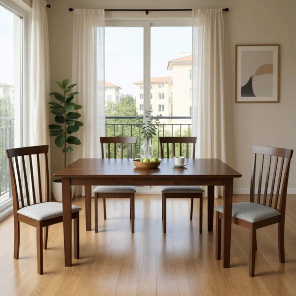 Mabor-Houston extendable dining table, walnut wood, 120-150x80x73.8cm