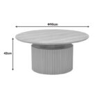 Coffee table Opols mdf in natural shade Φ90x42cm - Слика 5