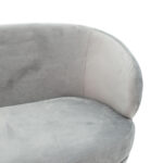 2 seater sofa Rony  grey velvet - golden metal 132x82x83cm - Слика 3