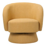 Kreslo swivel armchair fabric in yellow color 78x81x77cm - Image 3