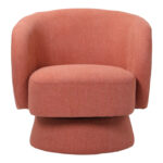 Kreslo swivel armchair fabric in terracotta color 78x81x77cm - Image 3