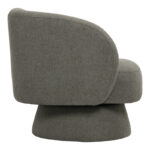 Kreslo swivel armchair fabric in khaki color 78x81x77cm - Image 2