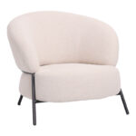 Armchair Jennie cream fabric with black metal legs 84x84x71.5cm