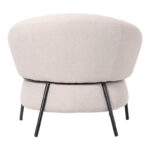 Armchair Jennie cream fabric with black metal legs 84x84x71.5cm - Слика 4