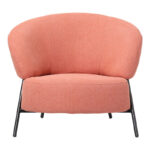 Armchair Jennie terracota fabric with black metal legs 84x84x71.5cm - Слика 3